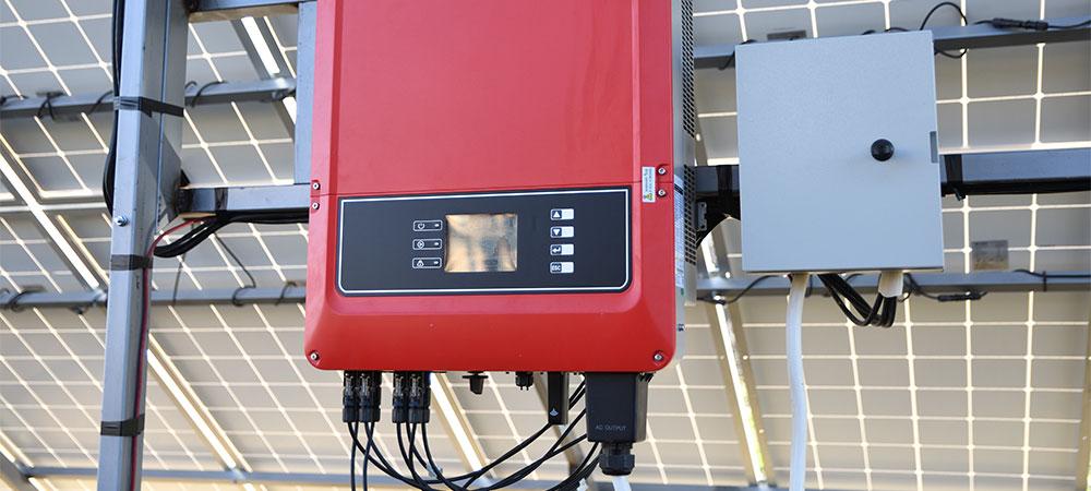 Inverter systems - Inverter mounted behind solar farm