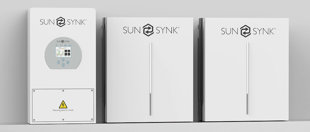 Sunsync 8KW Hybrid Inverter boxes on a wall