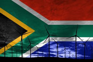 UPS devices - South Africa Flag with Renewable Energy