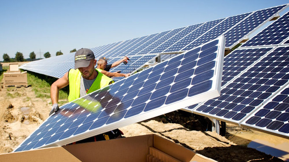 Energy Saving - Bavaria Solar Panels Installation with Technician